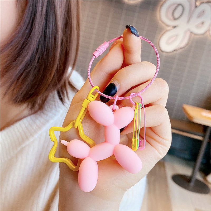 Wholesale PVC Balloon Dog Wire Rope Special Shaped Keychain